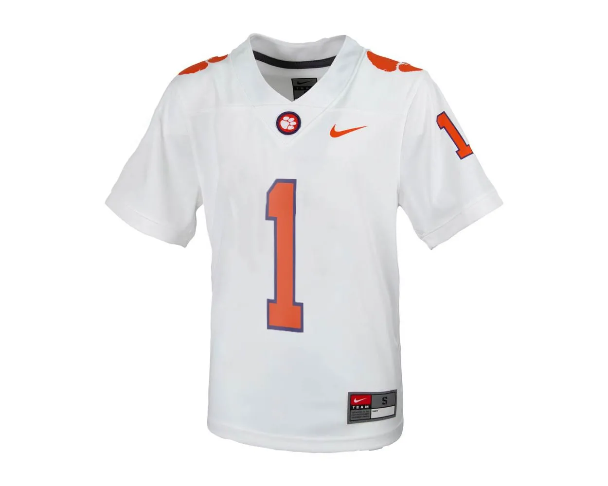 Clemson Nike Youth 1 White Football Jersey