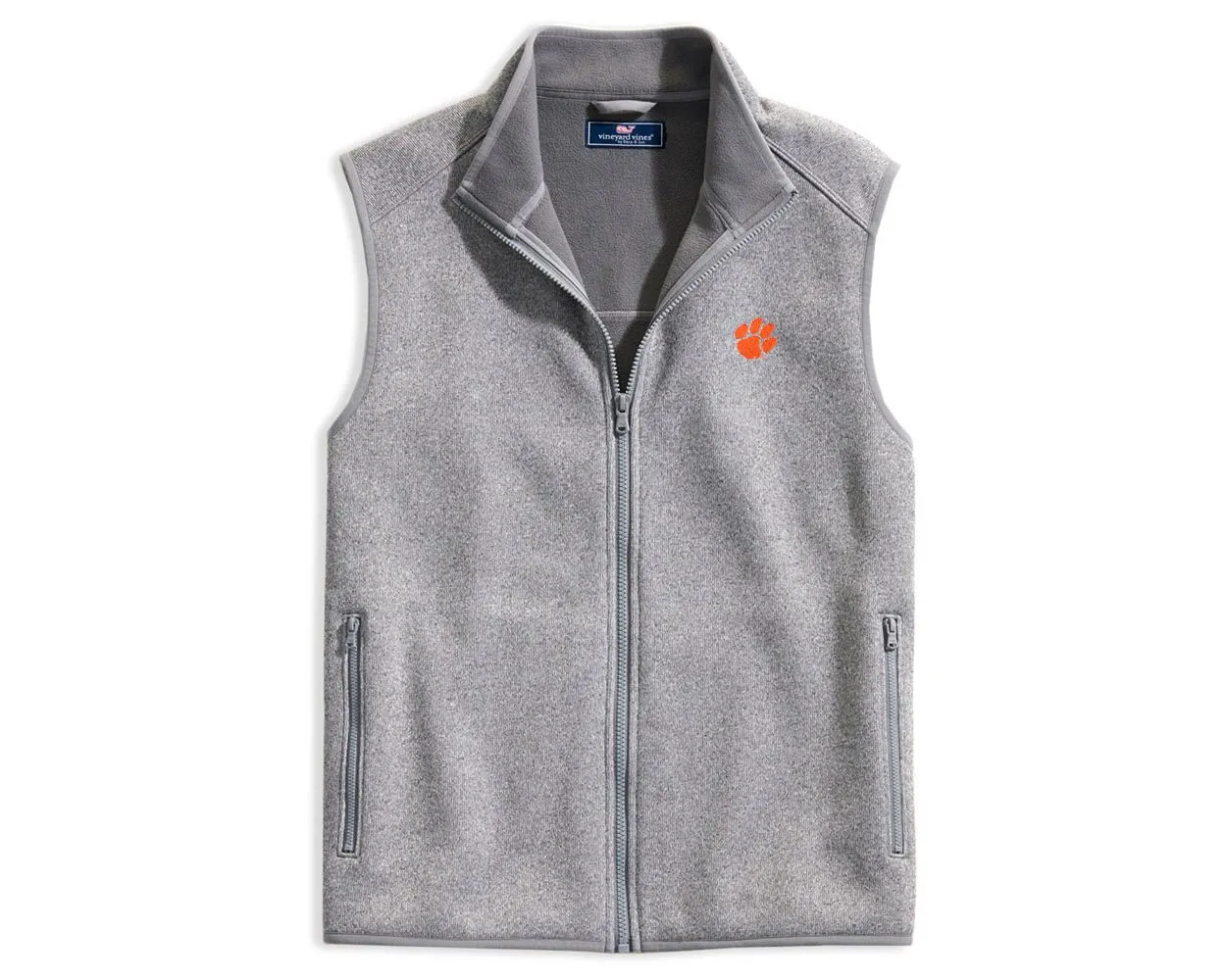 Clemson Vineyard Vines Mountain Sweater Fleece Vest