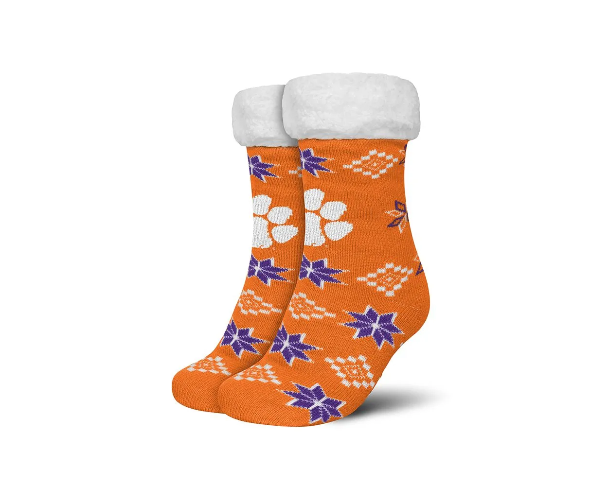 Clemson Youth Ugly Footy Slipper Socks