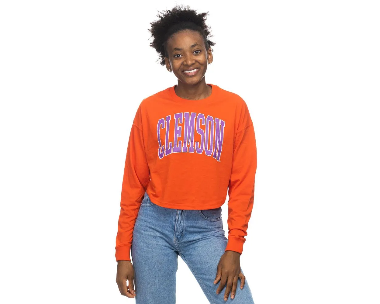 Clemson ZooZatz Women s Crop Drop Shoulder Long Sleeve Tee