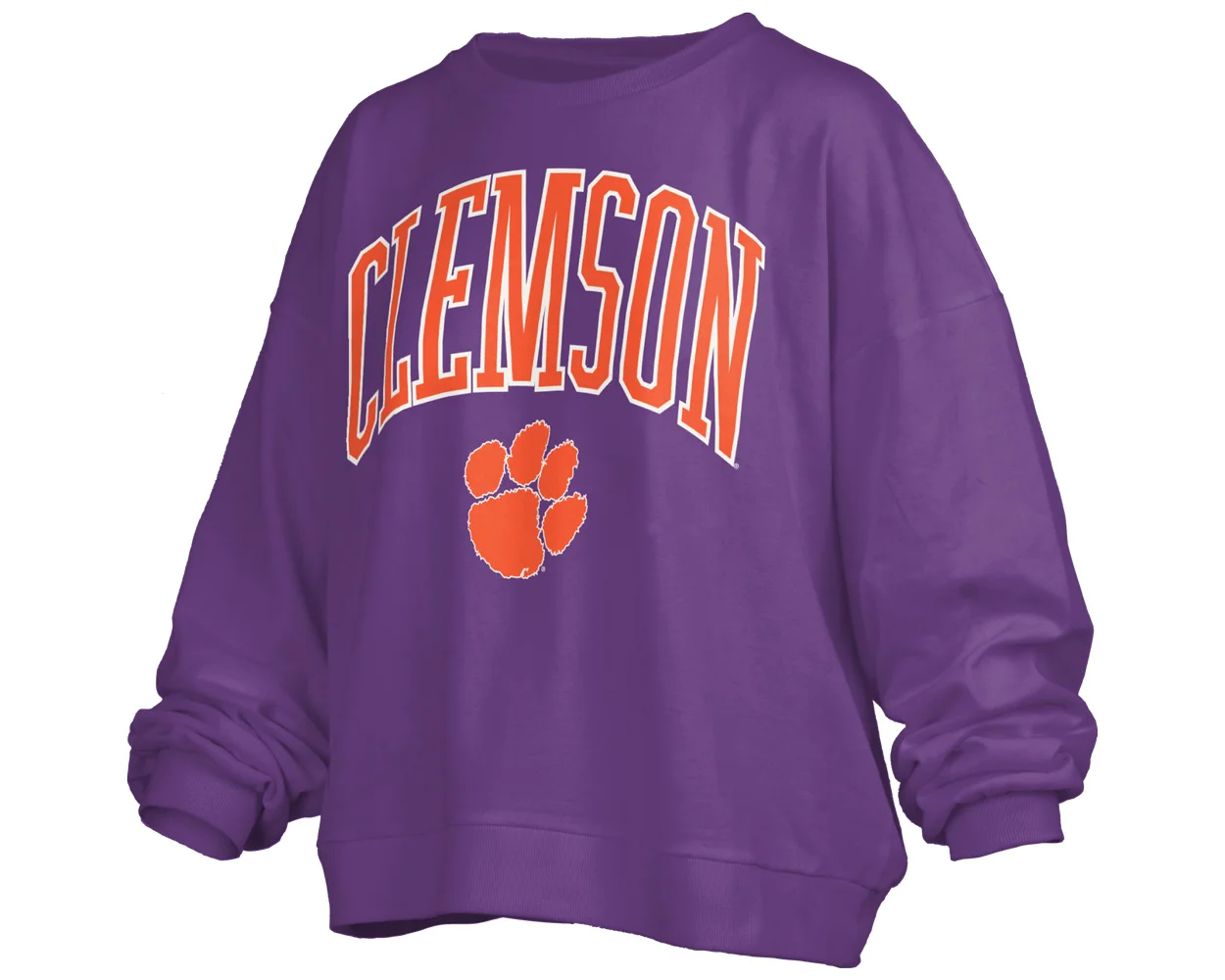 Clemson Pressbox Women s New Zealand Janise Fleece Crop Crew Sweatshirt