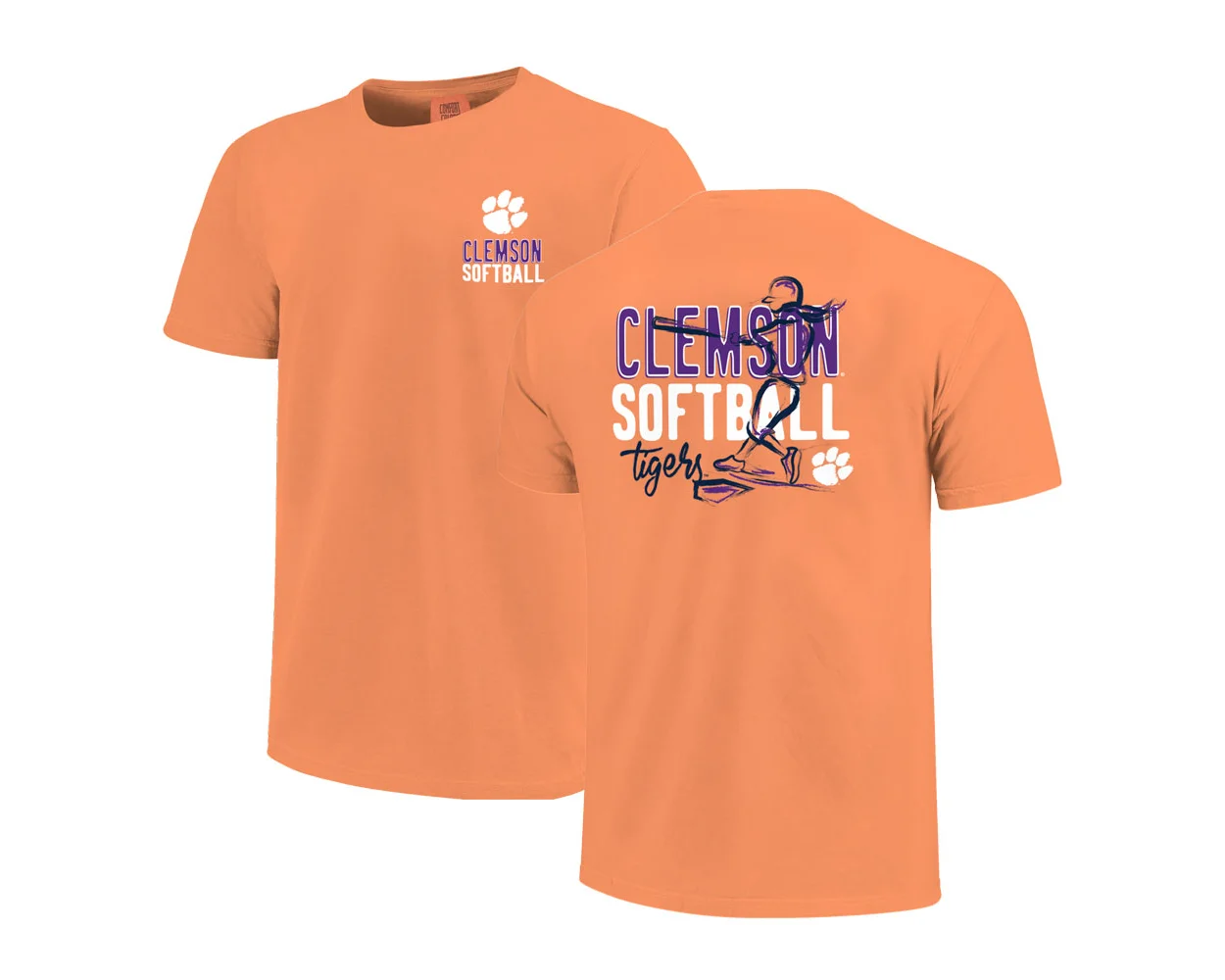 Clemson Youth Comfort Colors Homerun Softball Tee