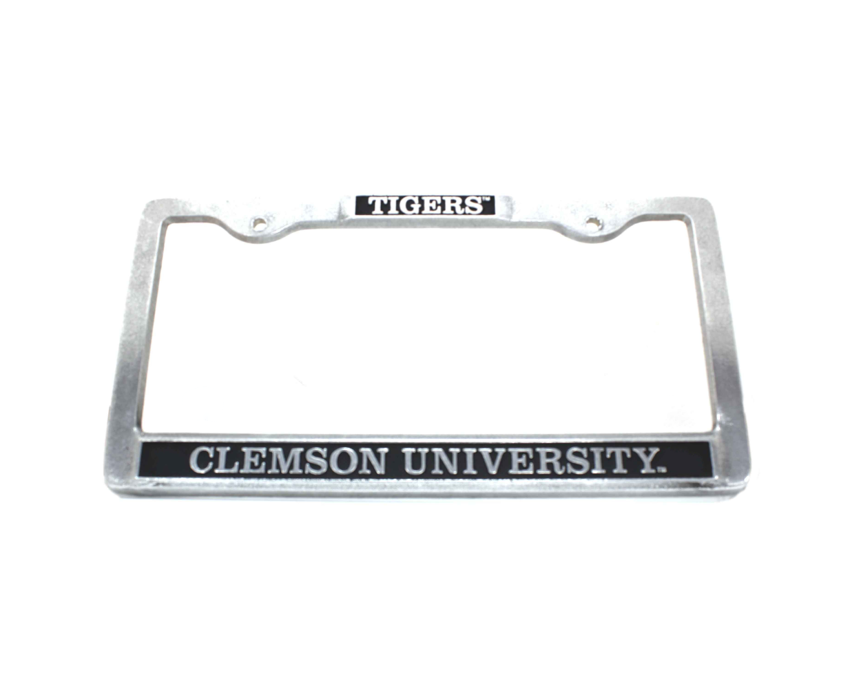 Clemson University Tigers Silver Metal License Plate Frame 